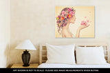 Gallery Wrapped Canvas, Fantasy Art Beauty Girl Takes Beautiful Flowers Her Hands