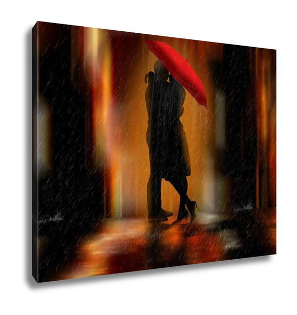 Gallery Wrapped Canvas, Downtown Fantasy Love And Romance Greeting Card Or Wall Art Illustration