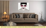 Gallery Wrapped Canvas, Face Art Fantastic Make Up Luxury Feather Eyelashes Surrealism