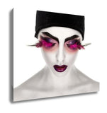 Gallery Wrapped Canvas, Face Art Fantastic Make Up Luxury Feather Eyelashes Surrealism