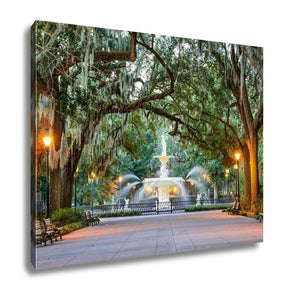 Gallery Wrapped Canvas, Forsyth Park In Savannah Georgia