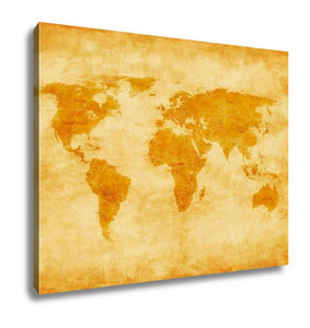 Gallery Wrapped Canvas, Old World Map Vintage Antique