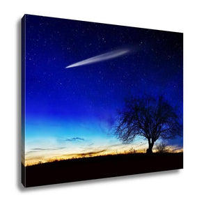 Gallery Wrapped Canvas, A Shooting Star Going Across The Starry Night