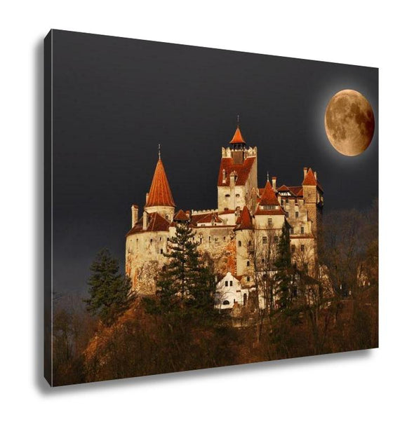 Gallery Wrapped Canvas, Bran Castle Count Draculas Castle On Full Moon Transylvania Romania