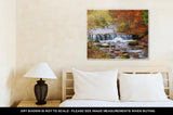 Gallery Wrapped Canvas, Waterfall In Autumn Forest Beautiful Nature