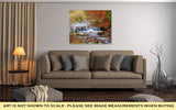 Gallery Wrapped Canvas, Waterfall In Autumn Forest Beautiful Nature