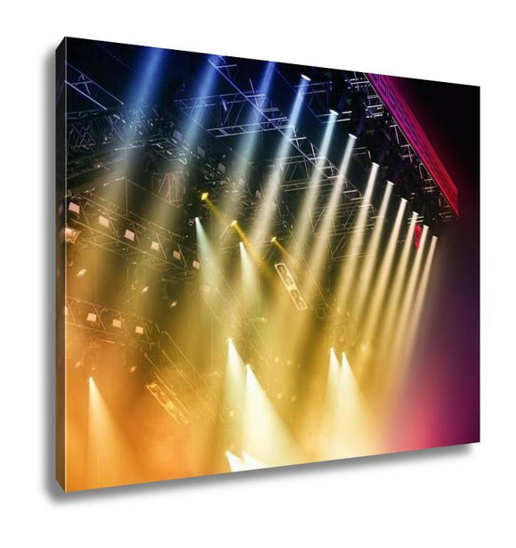 Gallery Wrapped Canvas, Colorful Stage Lights At Concert