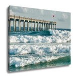 Gallery Wrapped Canvas, Surfs Up At Pensacola Beach Fishing Pier