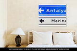 Gallery Wrapped Canvas, Road Sign Antalya Marina Isolated