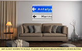 Gallery Wrapped Canvas, Road Sign Antalya Marina Isolated