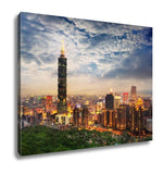 Gallery Wrapped Canvas, Taipei Taiwan Evening Skyline