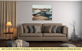 Gallery Wrapped Canvas, River Boat Dock On The Sunset