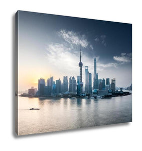 Gallery Wrapped Canvas, Sunrise Scene In Shanghai