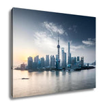 Gallery Wrapped Canvas, Sunrise Scene In Shanghai