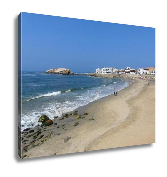 Gallery Wrapped Canvas, Sandy Beach Of Punta Hermosa In Peru