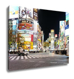 Gallery Wrapped Canvas, Tokyo Japan March 29 2016 Shibuya Crossing At Night Crowds Of People At Shibuya