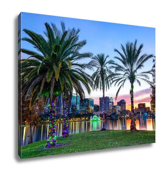 Gallery Wrapped Canvas, Orlando Floridusdowntown Skyline At Eollake