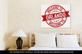 Gallery Wrapped Canvas, Welcome To Orlando Red Round Ribbon Stamp