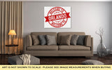 Gallery Wrapped Canvas, Welcome To Orlando Red Round Ribbon Stamp