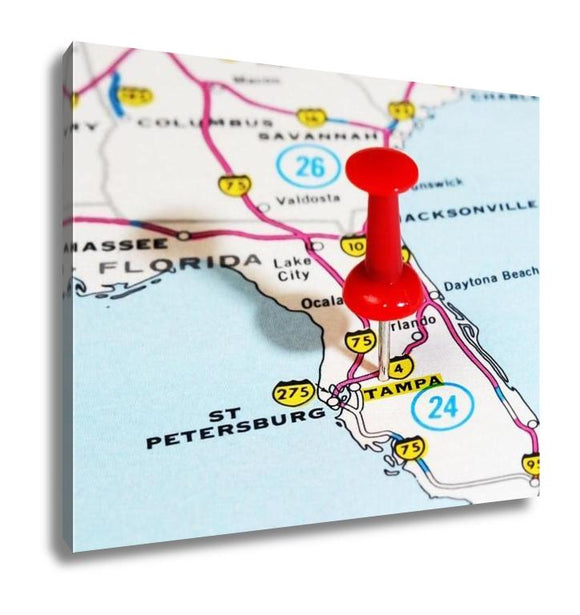 Gallery Wrapped Canvas, Tampa Florida USA Map