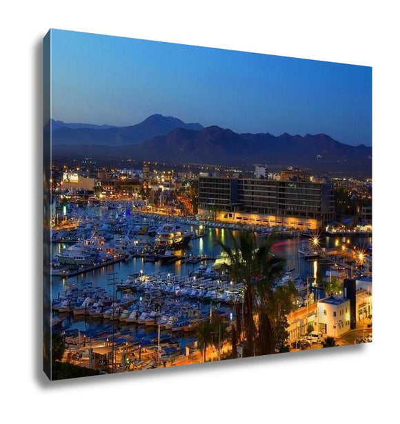 Gallery Wrapped Canvas, Los Cabos Cabo San Lucas Mexico Night View Of City And Marina