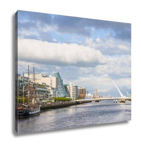 Gallery Wrapped Canvas, Liffey River In Dublin