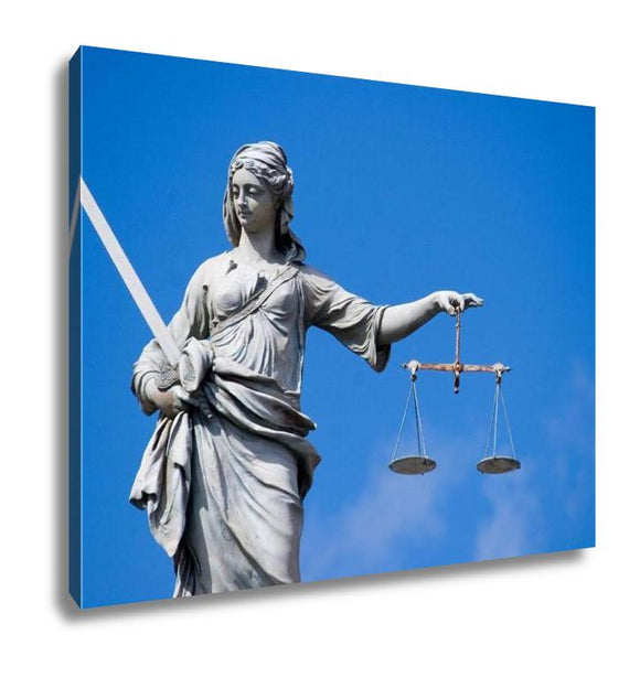 Gallery Wrapped Canvas, Statue Of Lady Justice At Dublin Castle In Dublin Ireland