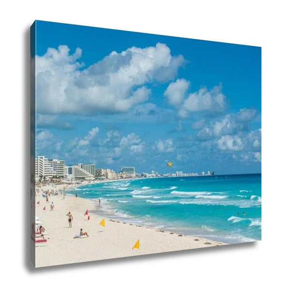 Gallery Wrapped Canvas, Cancun Beach Panorama Mexico