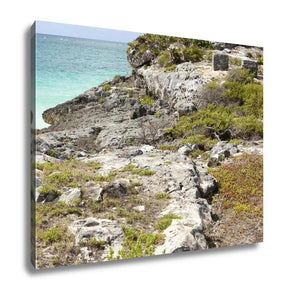 Gallery Wrapped Canvas, Ancient Ruins Of Tulum Fortress Yucatan Mexico