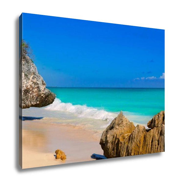 Gallery Wrapped Canvas, Tulum Beach Near Cancun Turquoise Caribbean