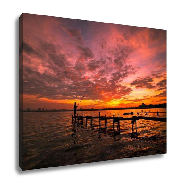 Gallery Wrapped Canvas, Sunset In West Lake Hanoi Vietnam