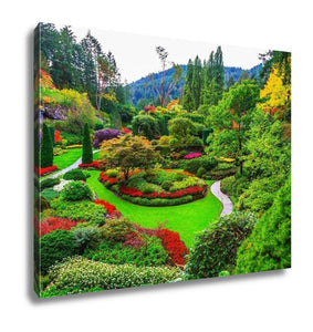 Gallery Wrapped Canvas, Butchart Gardens Gardens On Vancouver Island Flower Beds