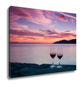 Gallery Wrapped Canvas, Romantic Sunset In West Vancouver