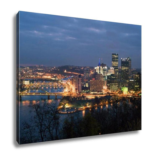 Gallery Wrapped Canvas, View From Mt Washington On Downtown Pittsburgh