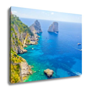 Gallery Wrapped Canvas, Faraglioni Rocks Island Of Capri Italy Tiltshift Effect Applied