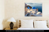 Gallery Wrapped Canvas, Churches And Stairs In Oia Santorini Shot At Sunset Horizontal View