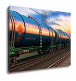 Gallery Wrapped Canvas, Freight Train With Petroleum Tankcars