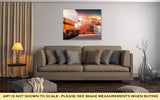 Gallery Wrapped Canvas, Container Truck In Shipping Port Container Dock And Freight Cargo Plane Flying