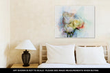 Gallery Wrapped Canvas, Flowers Painting White Roses Floral In Pastel Color