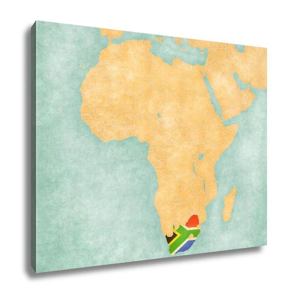 Gallery Wrapped Canvas, Map Of Africa South Africa