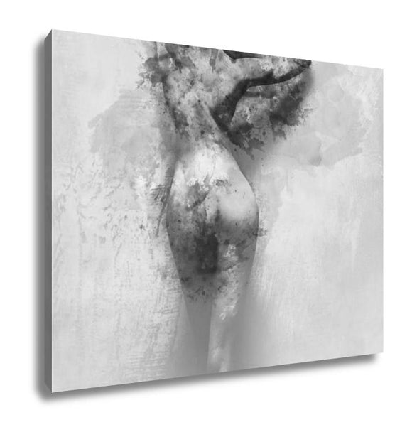 Gallery Wrapped Canvas, Digital Watercolor Painting Of A Naked Woman