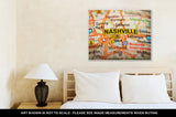 Gallery Wrapped Canvas, Nashville City On A Road Map