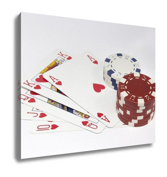 Gallery Wrapped Canvas, Royal Flush With Poker Chips