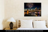 Gallery Wrapped Canvas, Fireworks Over Skyline Ohio River At A Fourth Of July Festival In Cincinnati