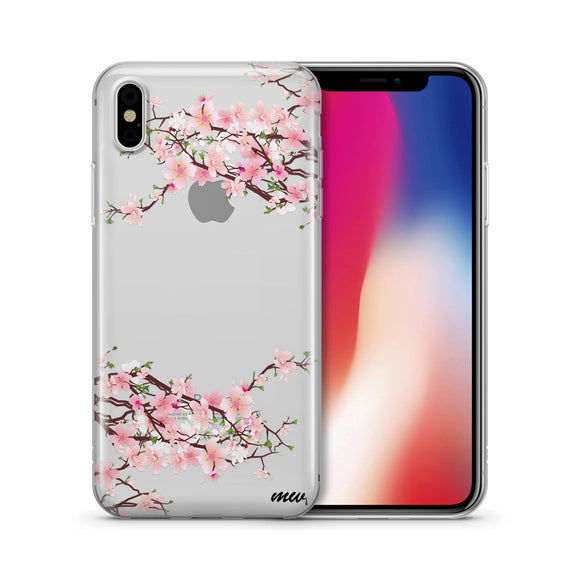 Cherry Blossom - Clear TPU iPhone Case / Samsung Case Phone Cover