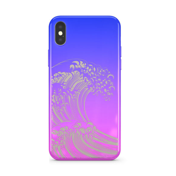 Gradient Chrome Shiny Kanagawa Wave iPhone Case Cover