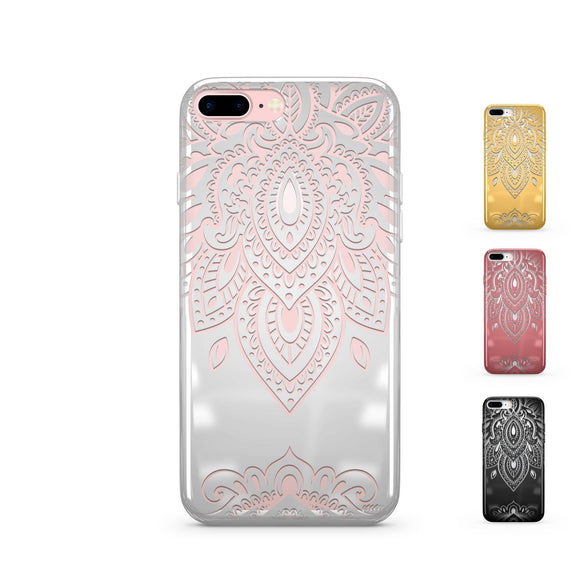 Chrome Shiny TPU iPhone Case Cover - Sanskrit Mandala