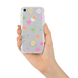 Valentine's Candy Hearts - CLEAR TPU IPHONE CASE / SAMSUNG CASE PHONE COVER