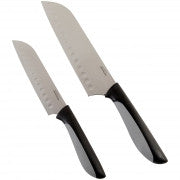 Durant 2 Piece Santoku Knife Set in Black