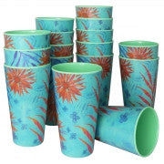 Gibson Psycho Tropical 20 oz Melamine Tumbler Set, Set of 4